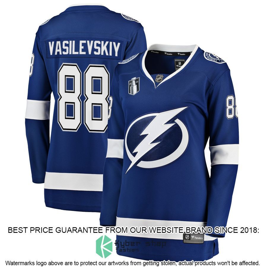 Andrei Vasilevskiy Tampa Bay Lightning Women's Home 2022 Stanley Cup Final Blue Hockey Jersey