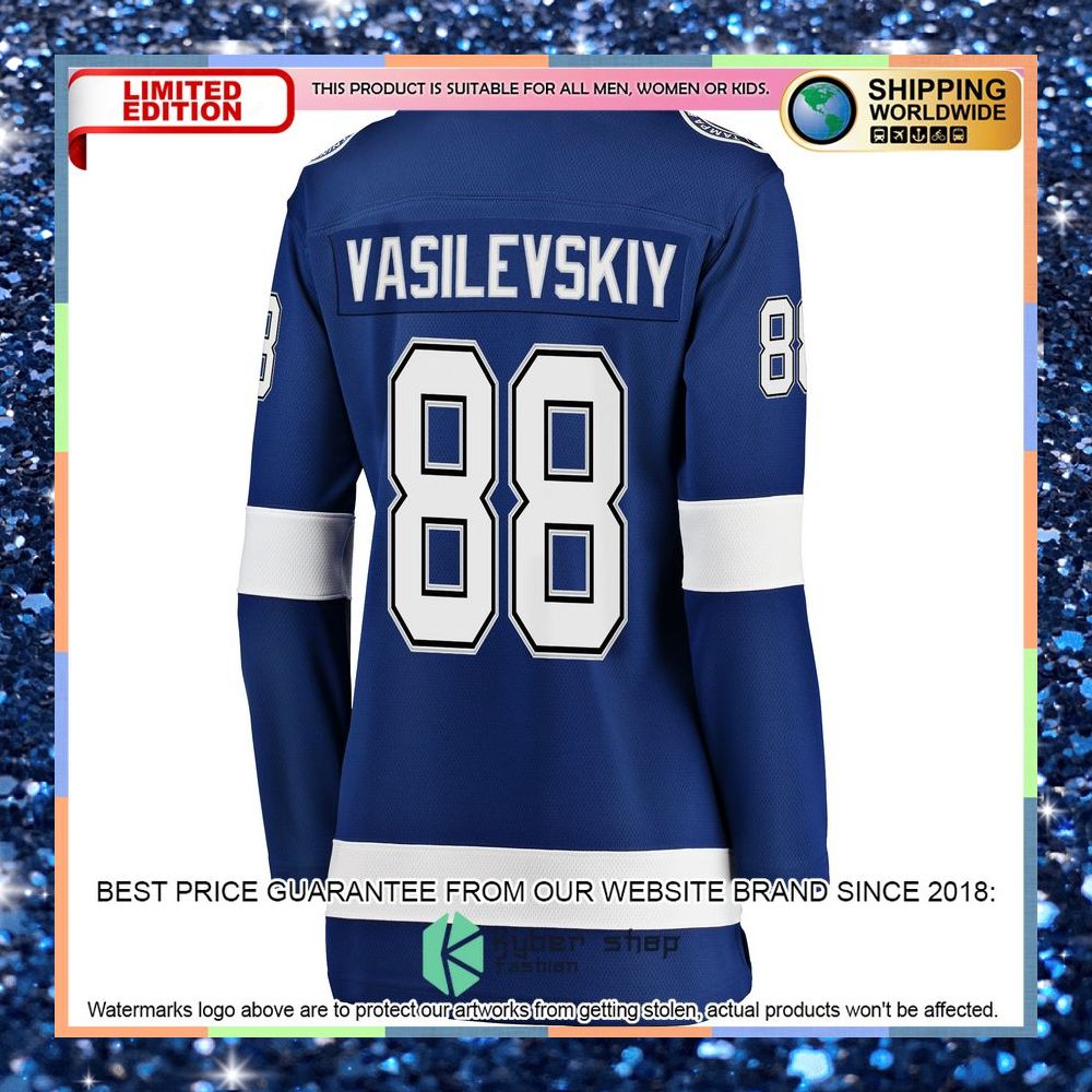 Andrei Vasilevskiy Tampa Bay Lightning Women's Home 2022 Stanley Cup Final Blue Hockey Jersey 7 Andrei Vasilevskiy Tampa Bay Lightning Women's Home 2022 Stanley Cup Final Blue Hockey Jersey word3