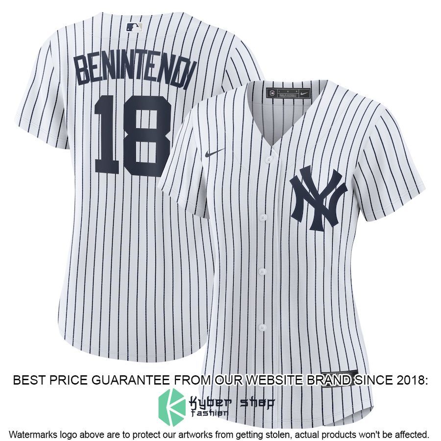 Andrew Benintendi New York Yankees Women Home Player White-Navy Baseball Jersey