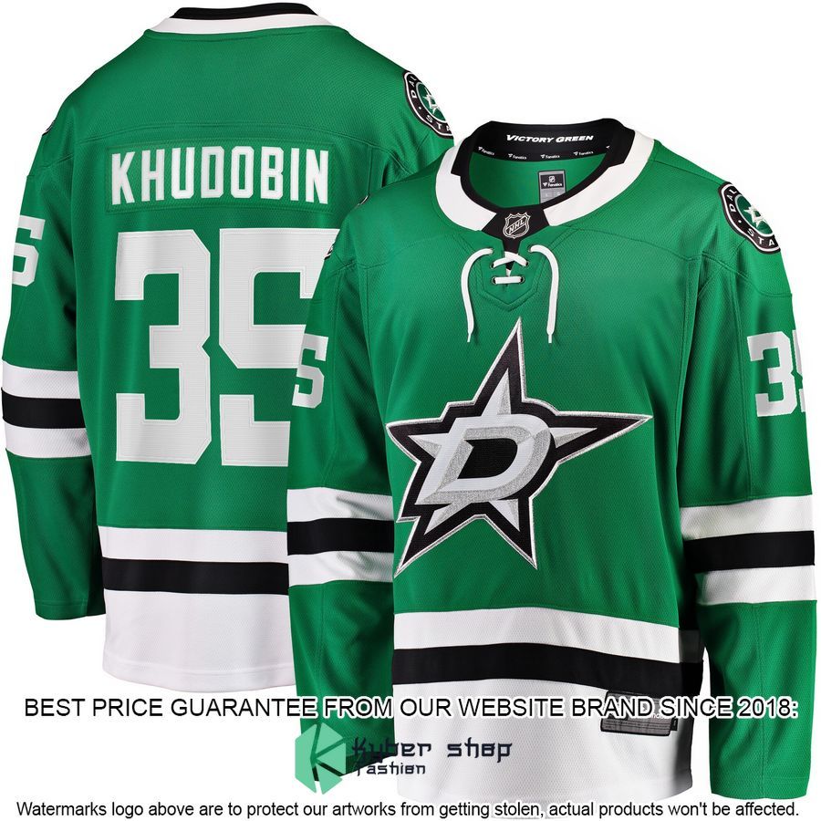 Anton Khudobin Dallas Stars Kelly Green Hockey Jersey