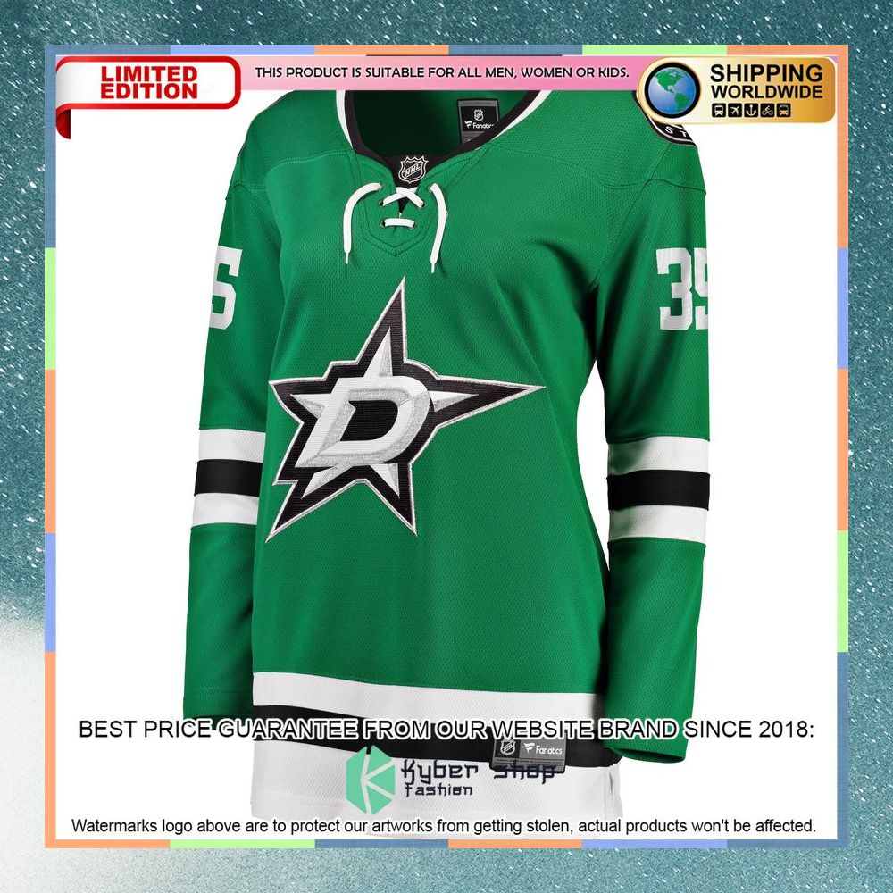 Anton Khudobin Dallas Stars Women's Kelly Green Hockey Jersey 6 Anton Khudobin Dallas Stars Women's Kelly Green Hockey Jersey word2