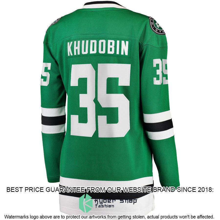 Anton Khudobin Dallas Stars Women's Kelly Green Hockey Jersey 3 Anton Khudobin Dallas Stars Women's Kelly Green Hockey Jersey word2