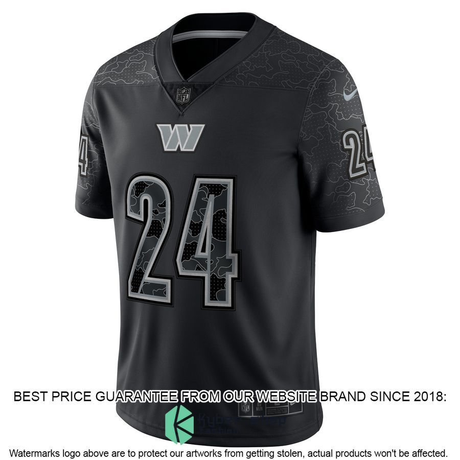 Antonio Gibson Washington Commanders RFLCTV Black Football Jersey 3 Antonio Gibson Washington Commanders RFLCTV Black Football Jersey word2