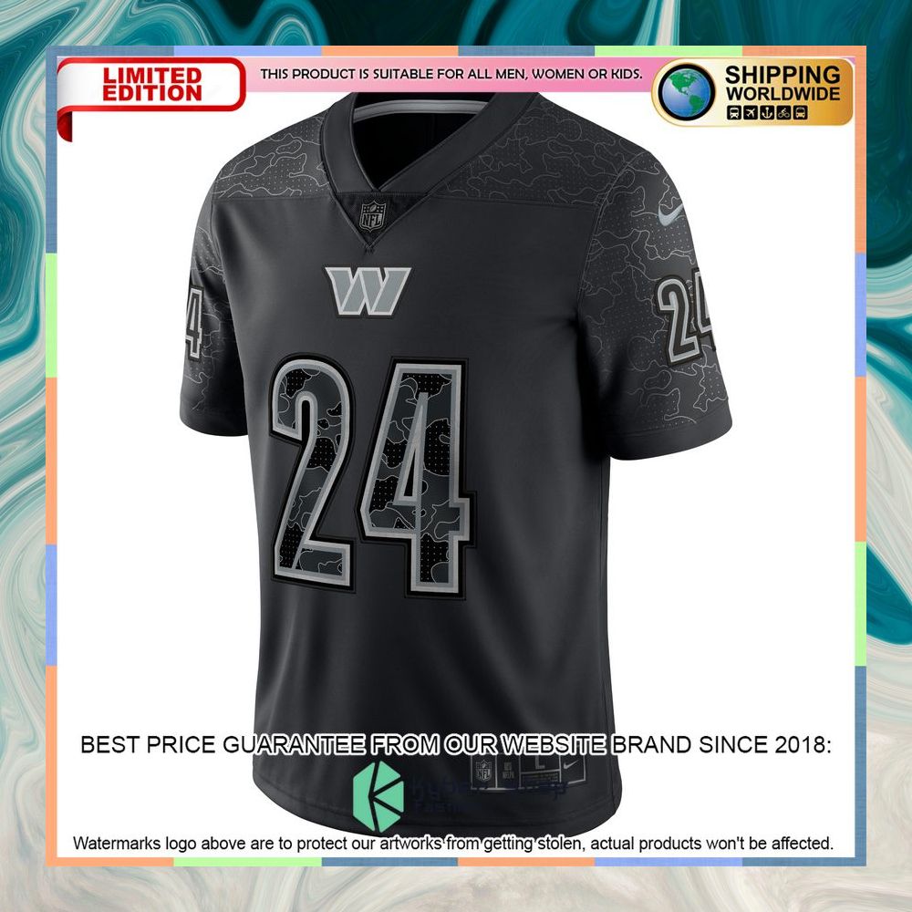 Antonio Gibson Washington Commanders RFLCTV Black Football Jersey 10 Antonio Gibson Washington Commanders RFLCTV Black Football Jersey word2