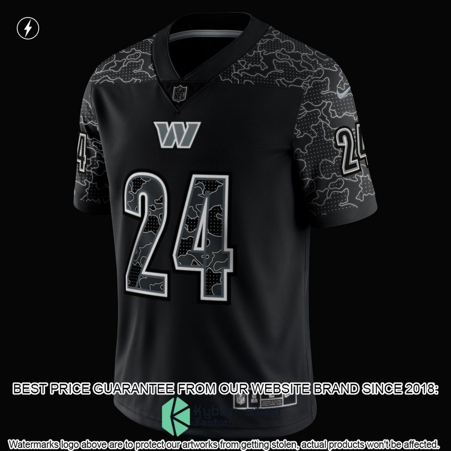 Antonio Gibson Washington Commanders RFLCTV Black Football Jersey 4 Antonio Gibson Washington Commanders RFLCTV Black Football Jersey word2