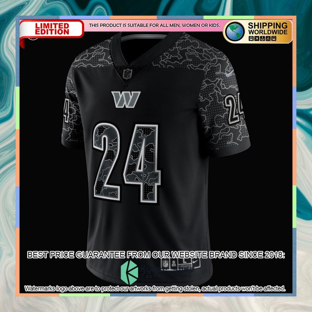 Antonio Gibson Washington Commanders RFLCTV Black Football Jersey 11 Antonio Gibson Washington Commanders RFLCTV Black Football Jersey word2