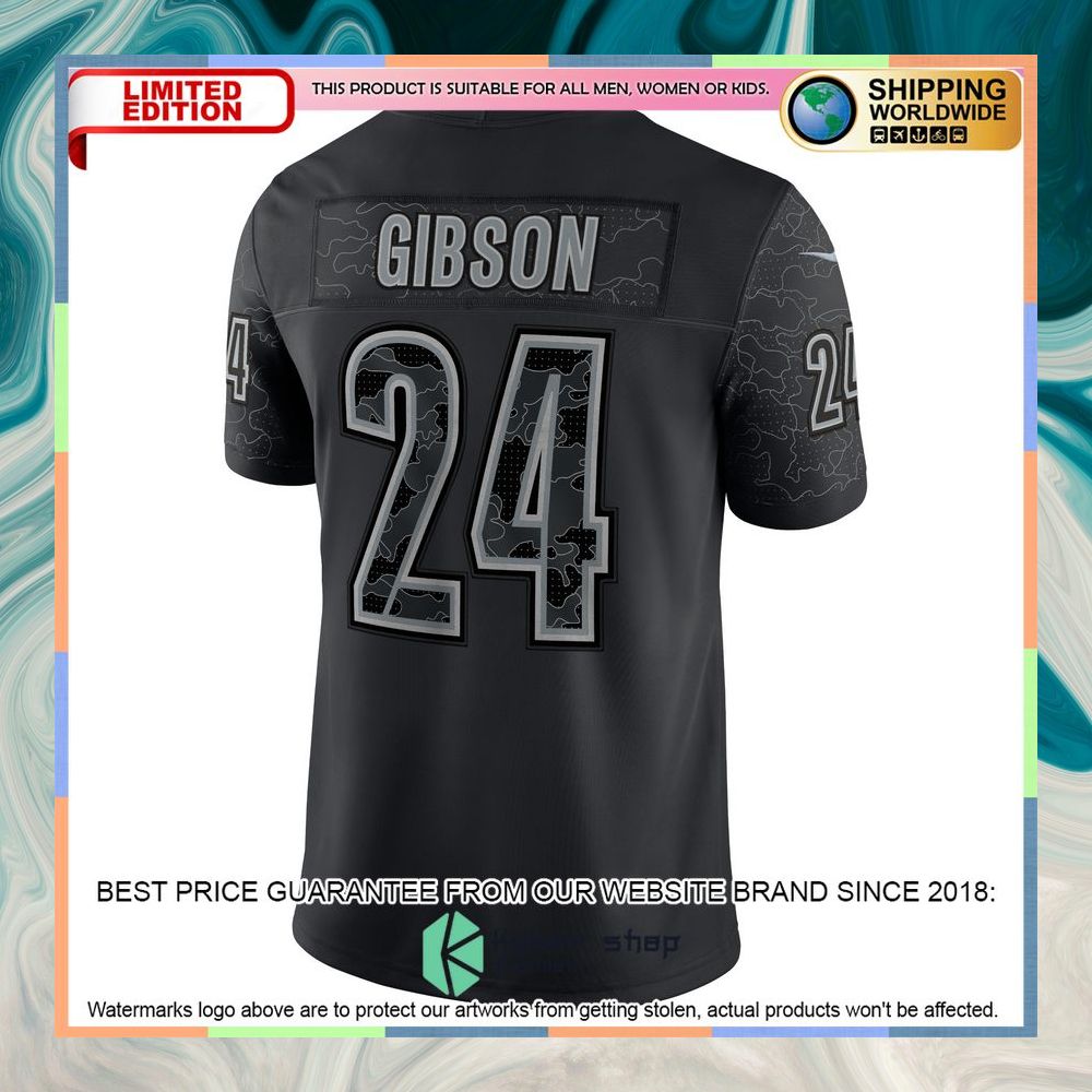 Antonio Gibson Washington Commanders RFLCTV Black Football Jersey 12 Antonio Gibson Washington Commanders RFLCTV Black Football Jersey word2