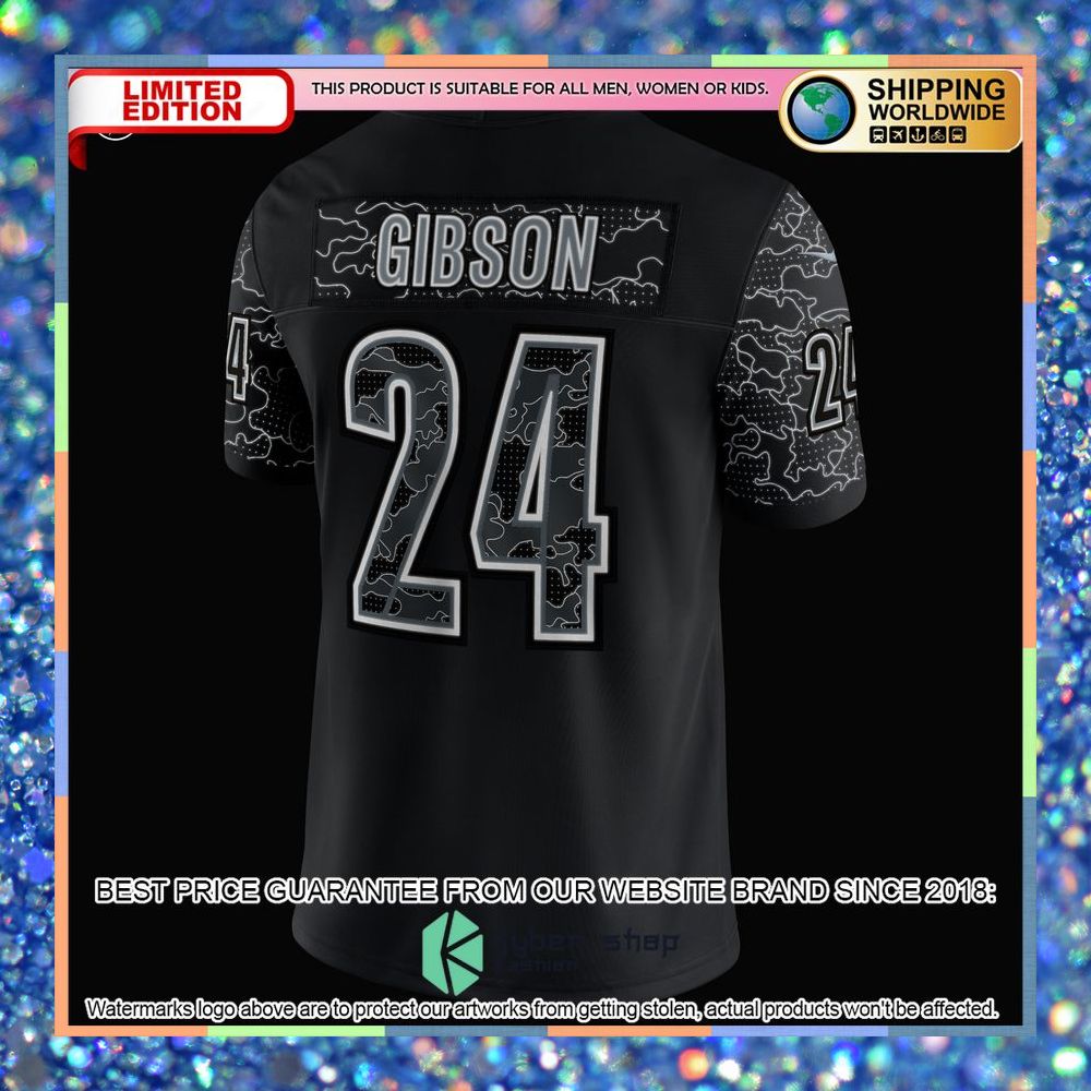 Antonio Gibson Washington Commanders RFLCTV Black Football Jersey 6 Antonio Gibson Washington Commanders RFLCTV Black Football Jersey word2