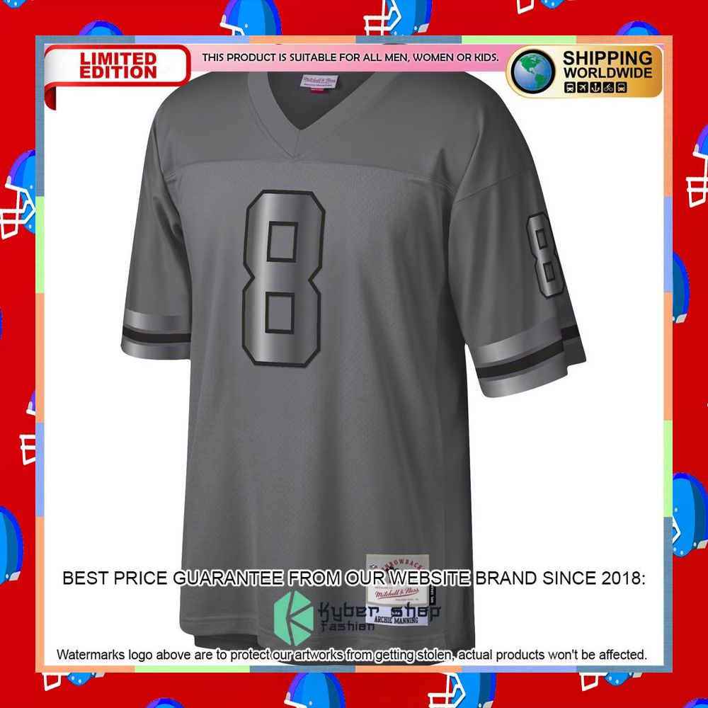 Archie Manning New Orleans Saints Mitchell & Ness 1979 Retired Metal Legacy Charcoal Football Jersey 6 Archie Manning New Orleans Saints Mitchell & Ness 1979 Retired Metal Legacy Charcoal Football Jersey word1