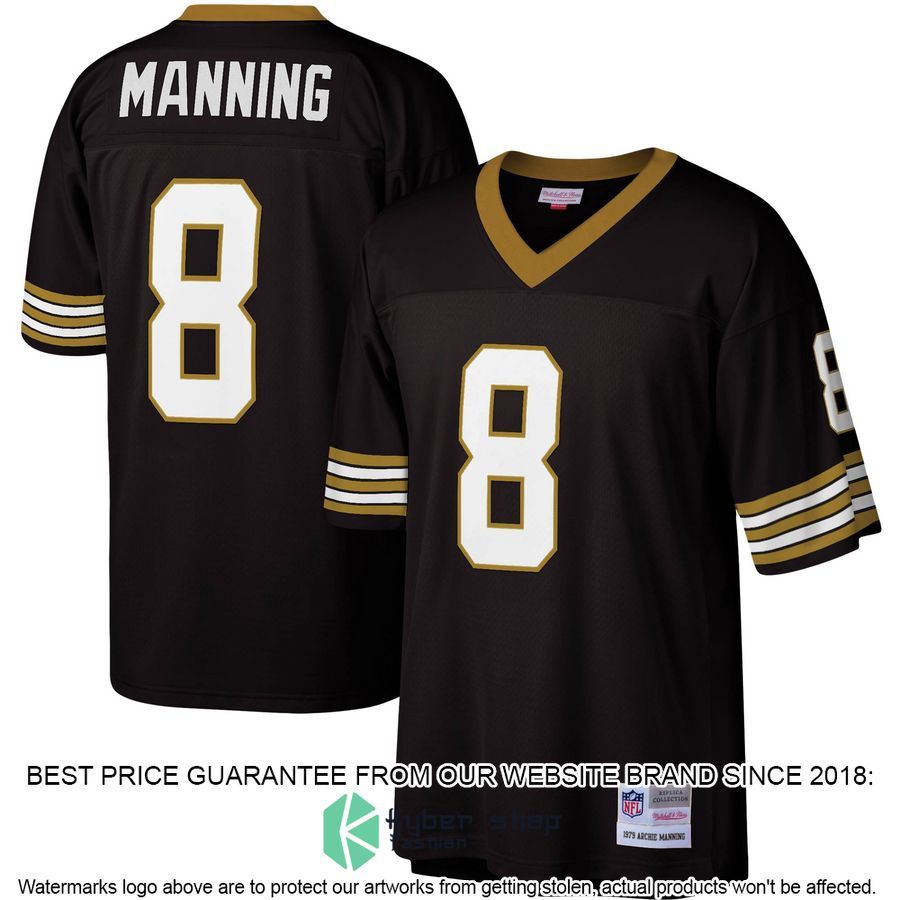 Archie Manning New Orleans Saints Mitchell & Ness Legacy Replica Black Football Jersey 4 Archie Manning New Orleans Saints Mitchell & Ness Legacy Replica Black Football Jersey word2