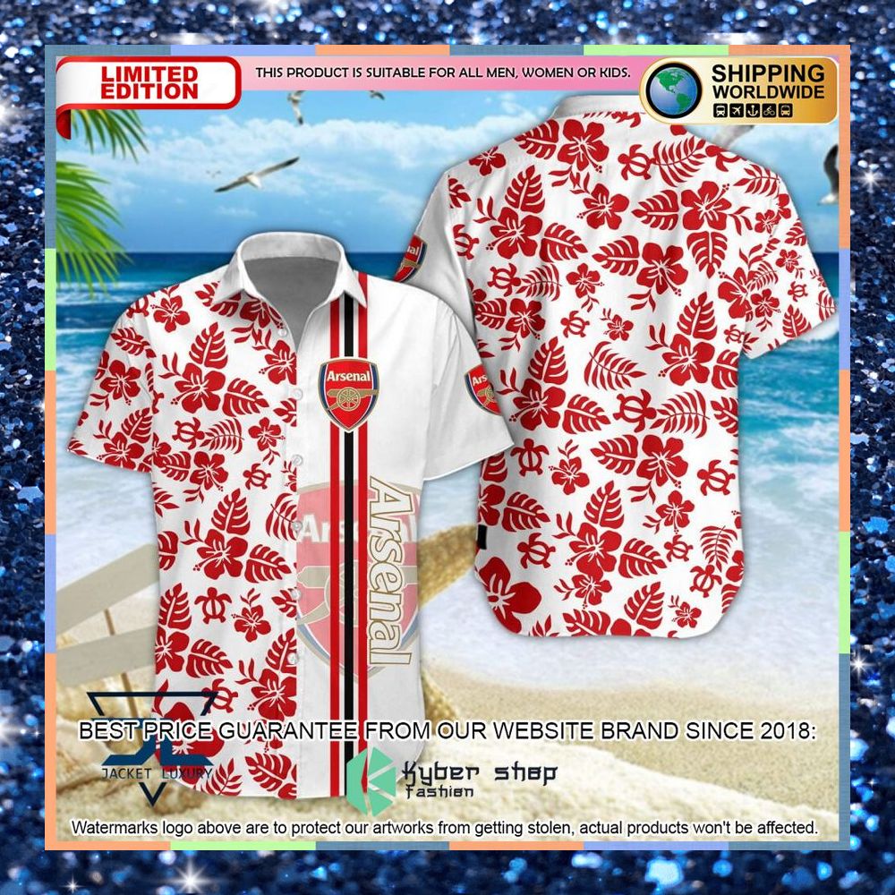 Arsenal F.C. Flowers Hawaiian Shirt, Shorts 3 Arsenal F.C. Flowers Hawaiian Shirt, Shorts word3