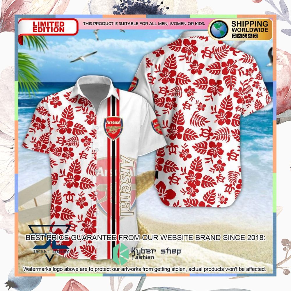 Arsenal F.C. Flowers Hawaiian Shirt, Shorts 5 Arsenal F.C. Flowers Hawaiian Shirt, Shorts word3