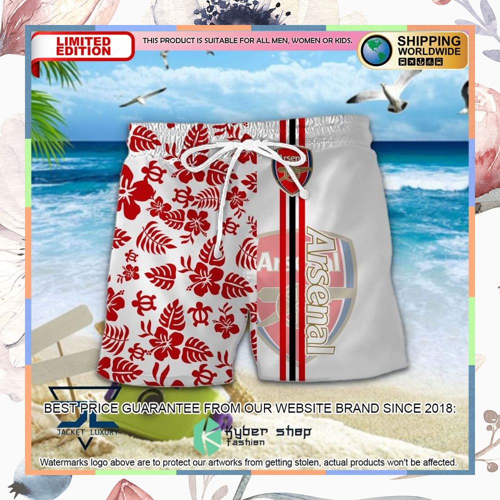 Arsenal F.C. Flowers Hawaiian Shirt, Shorts 6 Arsenal F.C. Flowers Hawaiian Shirt, Shorts word3