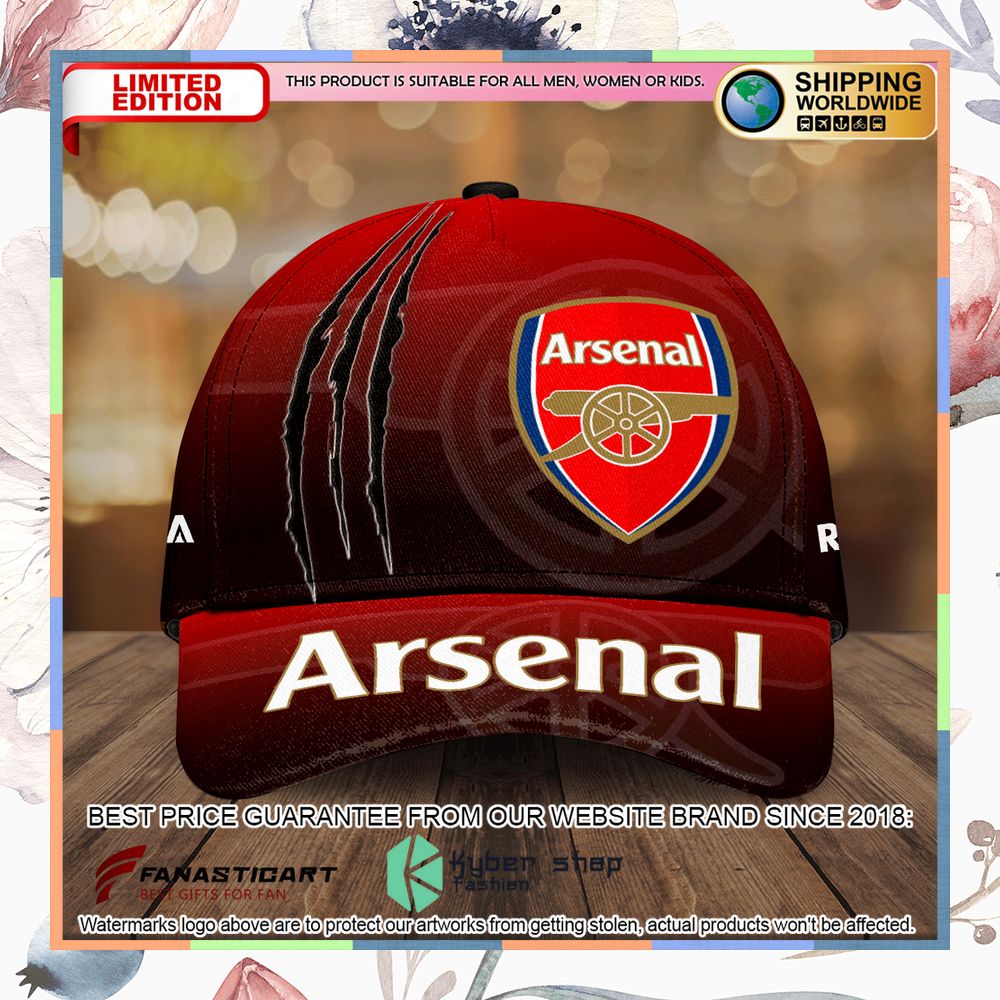 Arsenal FC red Classic Cap 4 Arsenal FC red Classic Cap word3