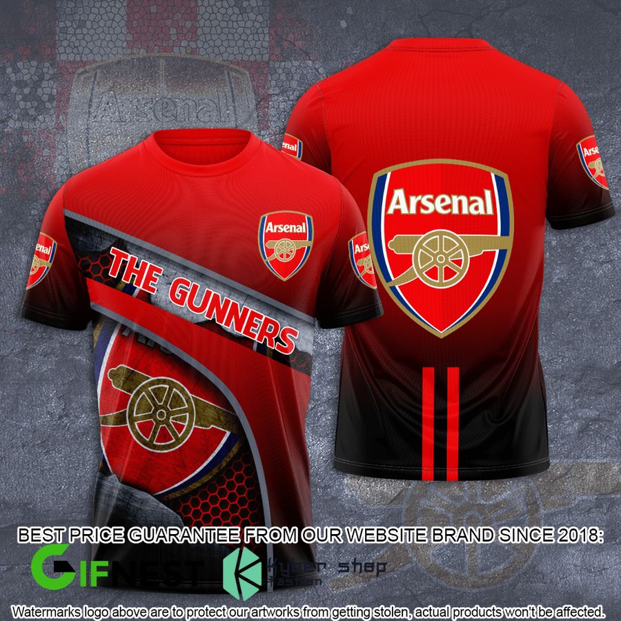 Arsenal The Gunners 3D Hoodie, T-Shirt