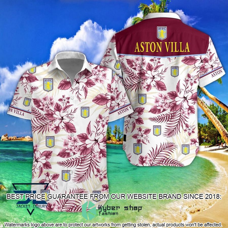 Aston Villa F.C Hibiscus Hawaiian Shirt, Shorts