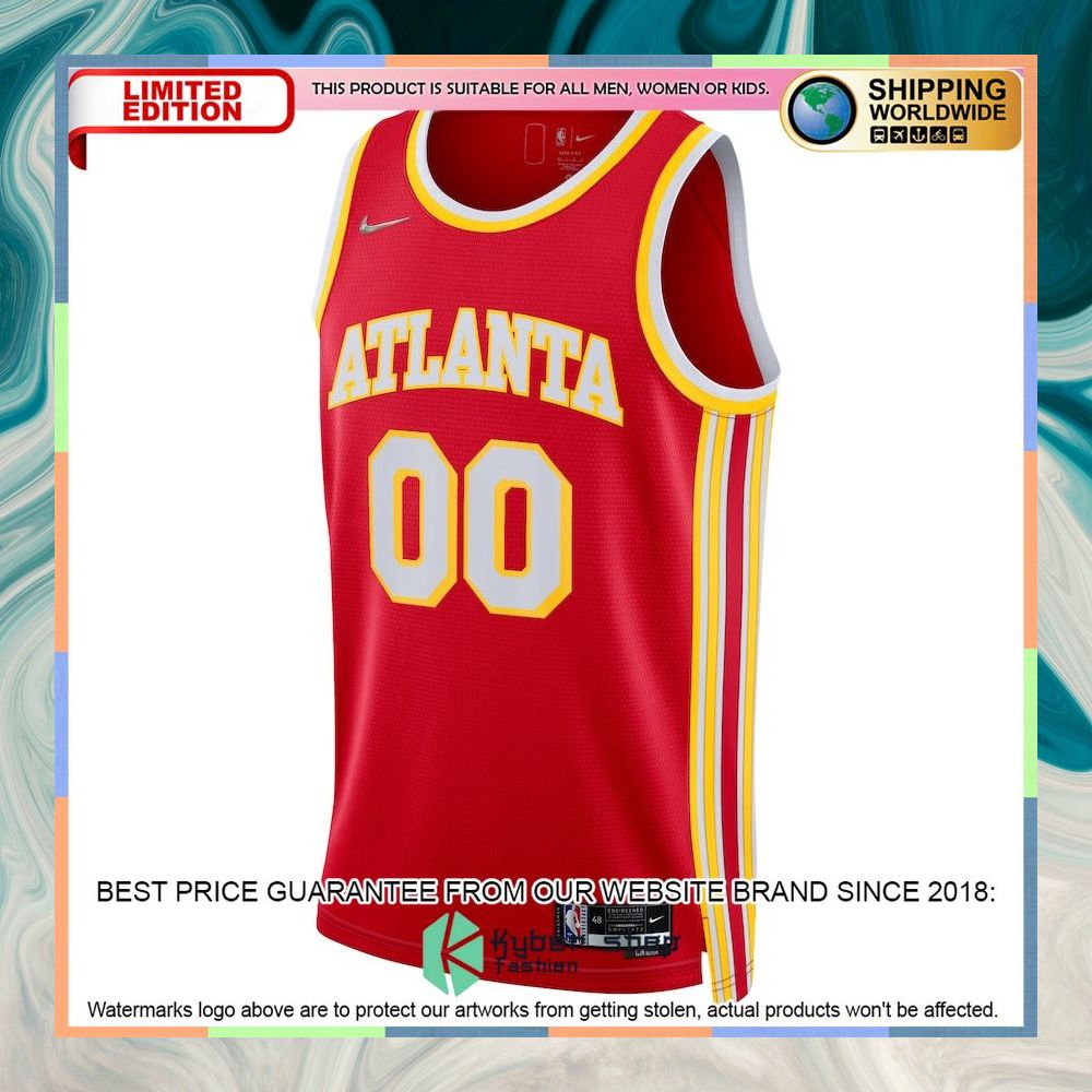 Atlanta Hawks Nike 2021-22 Diamond Custom Red Basketball Jersey 5 Atlanta Hawks Nike 2021-22 Diamond Custom Red Basketball Jersey word2