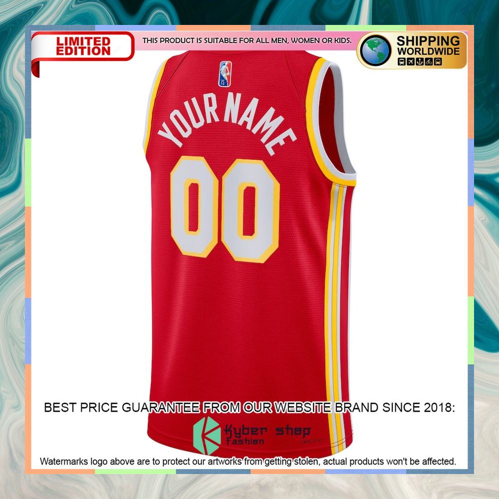 Atlanta Hawks Nike 2021-22 Diamond Custom Red Basketball Jersey 6 Atlanta Hawks Nike 2021-22 Diamond Custom Red Basketball Jersey word2