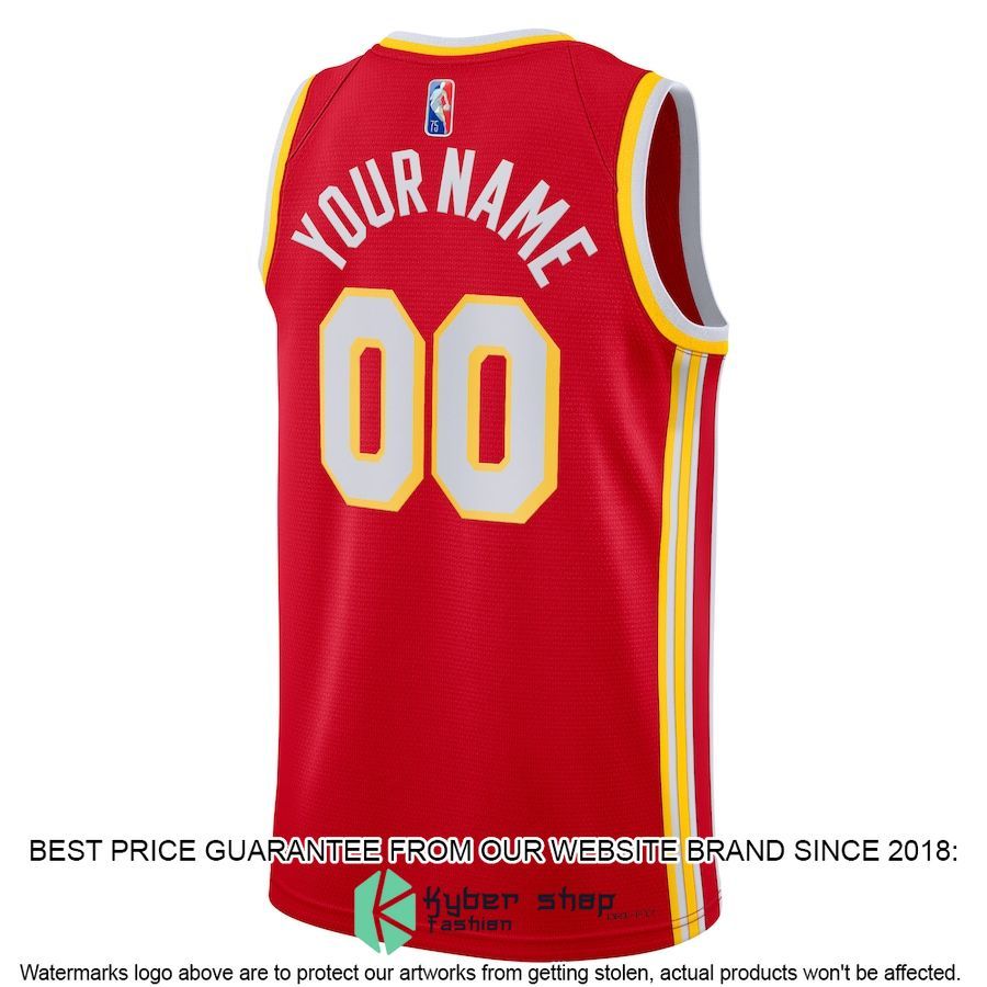 Atlanta Hawks Nike 2021-22 Diamond Custom Red Basketball Jersey 3 Atlanta Hawks Nike 2021-22 Diamond Custom Red Basketball Jersey word2