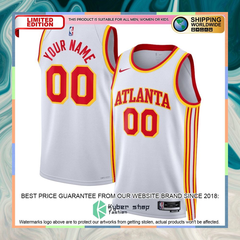 Atlanta Hawks Nike Unisex 2022-23 Custom White Basketball Jersey 4 Atlanta Hawks Nike Unisex 2022-23 Custom White Basketball Jersey word3