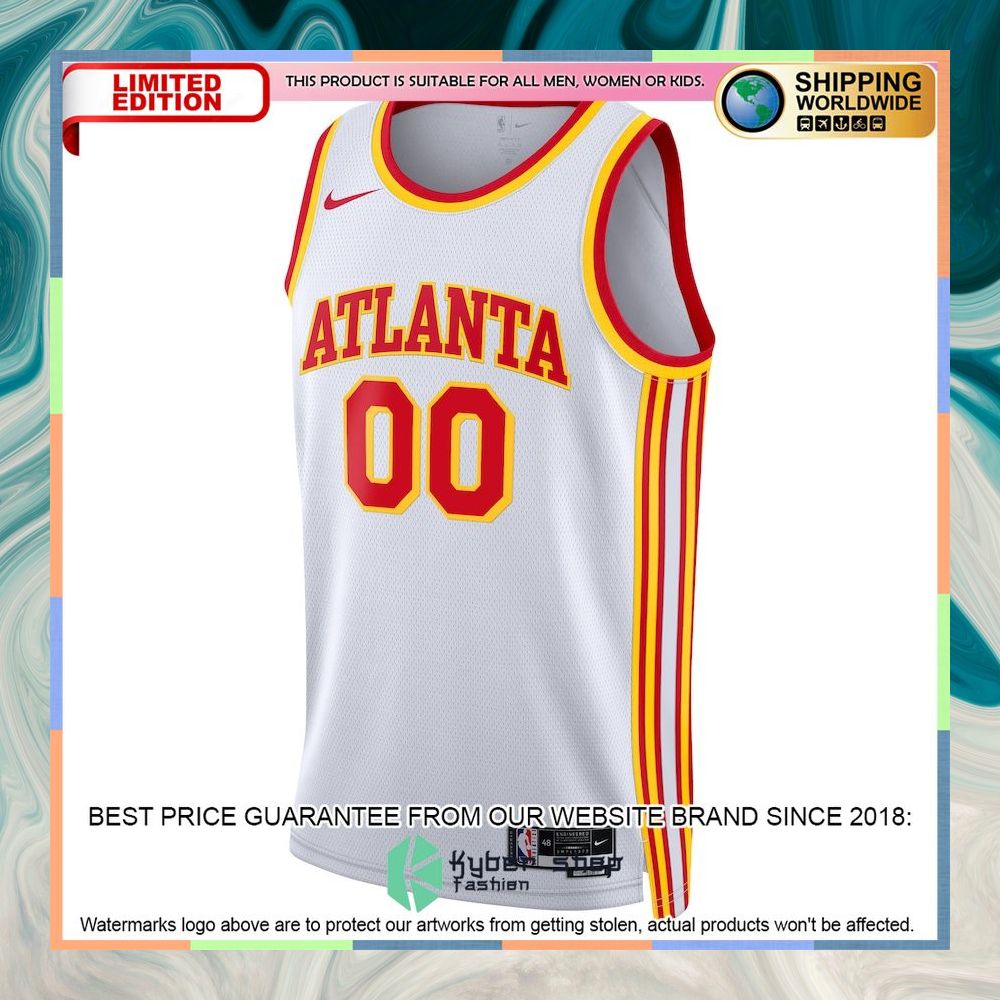 Atlanta Hawks Nike Unisex 2022-23 Custom White Basketball Jersey 5 Atlanta Hawks Nike Unisex 2022-23 Custom White Basketball Jersey word3