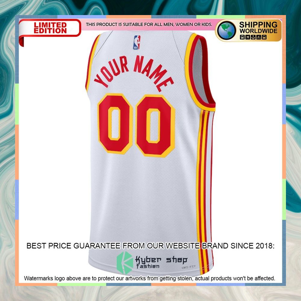 Atlanta Hawks Nike Unisex 2022-23 Custom White Basketball Jersey 6 Atlanta Hawks Nike Unisex 2022-23 Custom White Basketball Jersey word3
