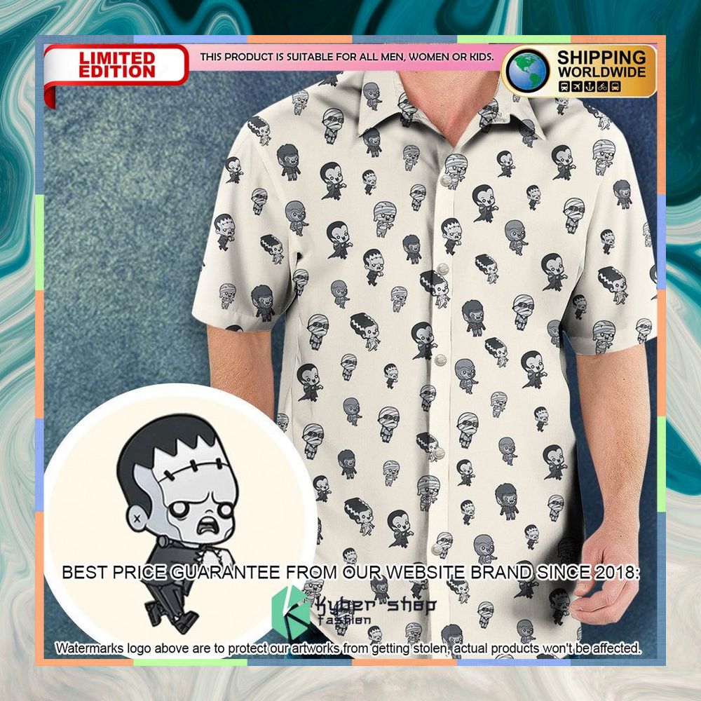 Baby Monsters Pattern Hawaiian Shirt word3
