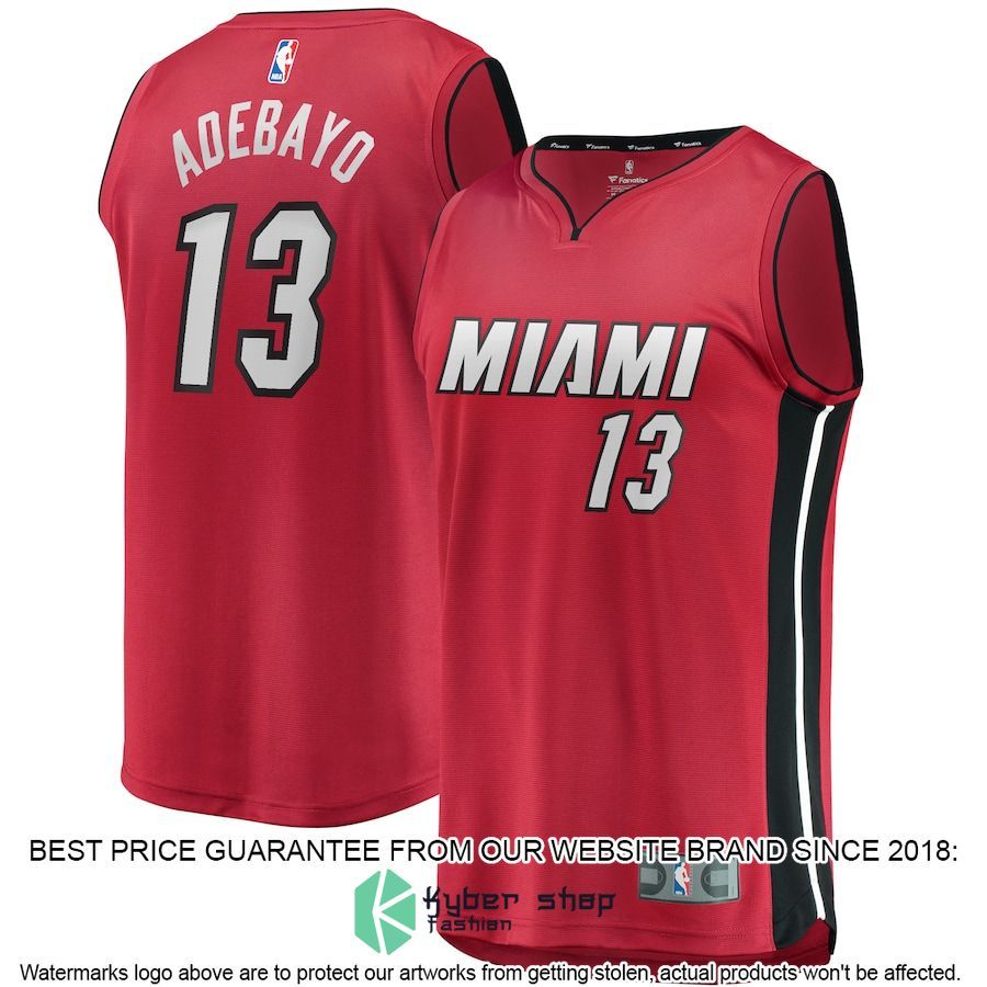 Bam Adebayo Miami Heat Youth Player Red Basketball Jersey
