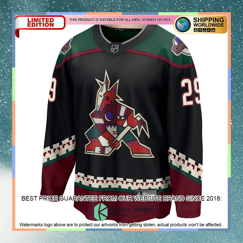 Barrett Hayton Arizona Coyotes Black Hockey Jersey 7 Barrett Hayton Arizona Coyotes Black Hockey Jersey word3