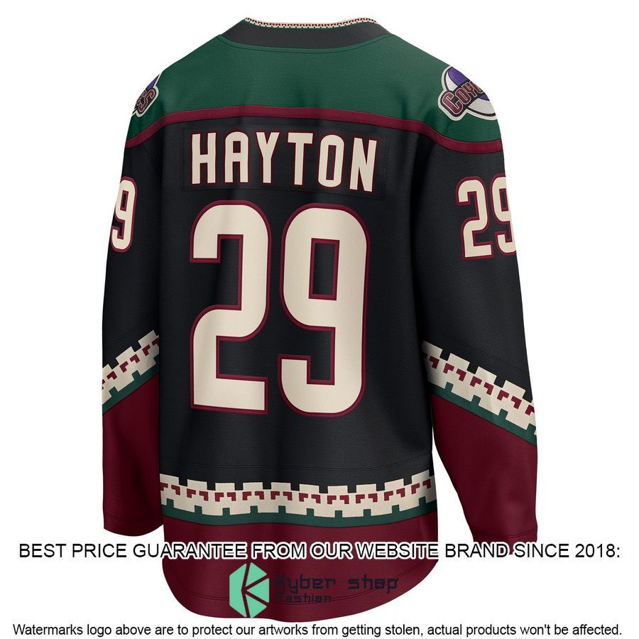 Barrett Hayton Arizona Coyotes Black Hockey Jersey 3 Barrett Hayton Arizona Coyotes Black Hockey Jersey word3