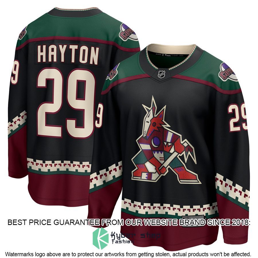 Barrett Hayton Arizona Coyotes Black Hockey Jersey 4 Barrett Hayton Arizona Coyotes Black Hockey Jersey word3