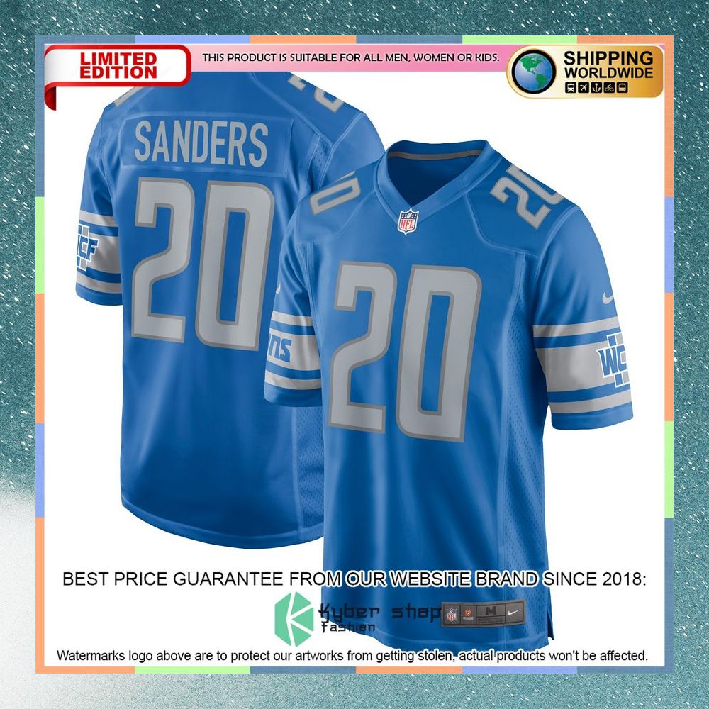 Barry Sanders Detroit Lions Football Retired Blue Football Jersey 5 Barry Sanders Detroit Lions Football Retired Blue Football Jersey word2
