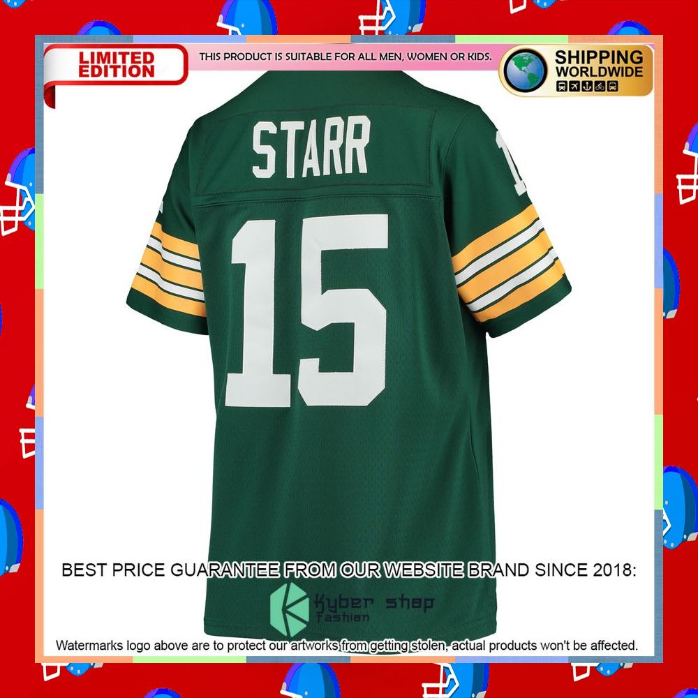 Bart Starr Green Bay Packers Mitchell & Ness Women's 1967 Legacy Replica Green Football Jersey 7 Bart Starr Green Bay Packers Mitchell & Ness Women's 1967 Legacy Replica Green Football Jersey word3