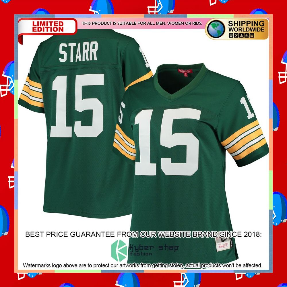 Bart Starr Green Bay Packers Mitchell & Ness Women's 1967 Legacy Replica Green Football Jersey 8 Bart Starr Green Bay Packers Mitchell & Ness Women's 1967 Legacy Replica Green Football Jersey word3