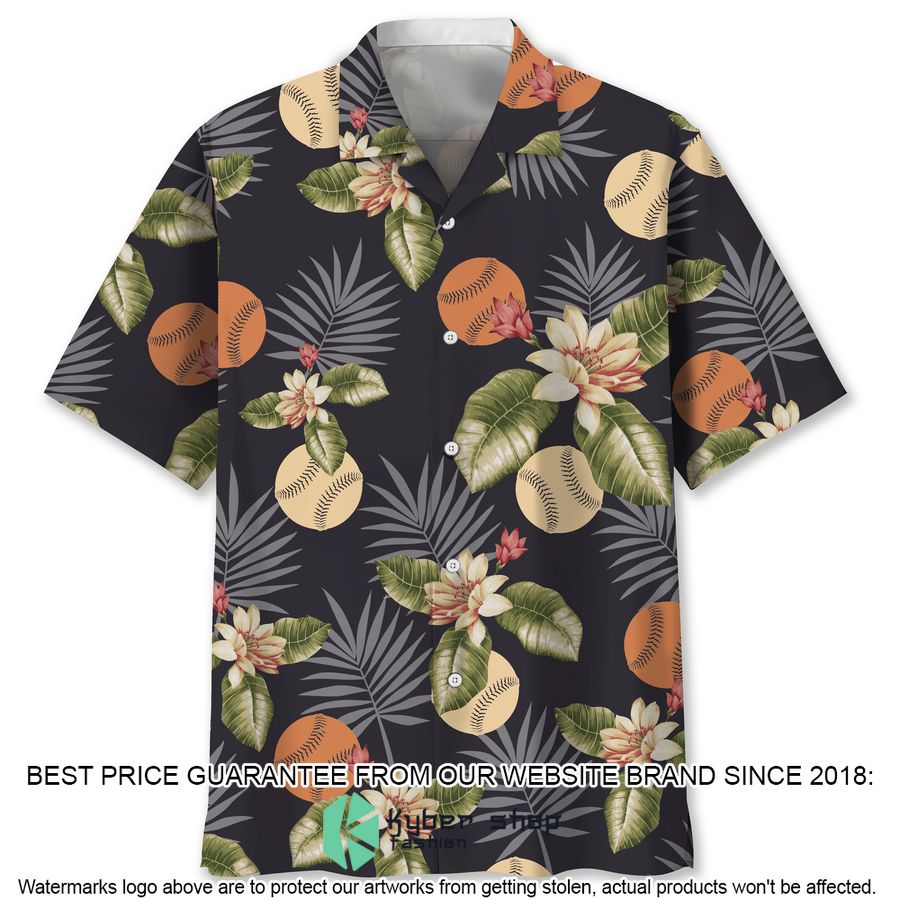 Baseball Flowers Hawaiian Shirt word1