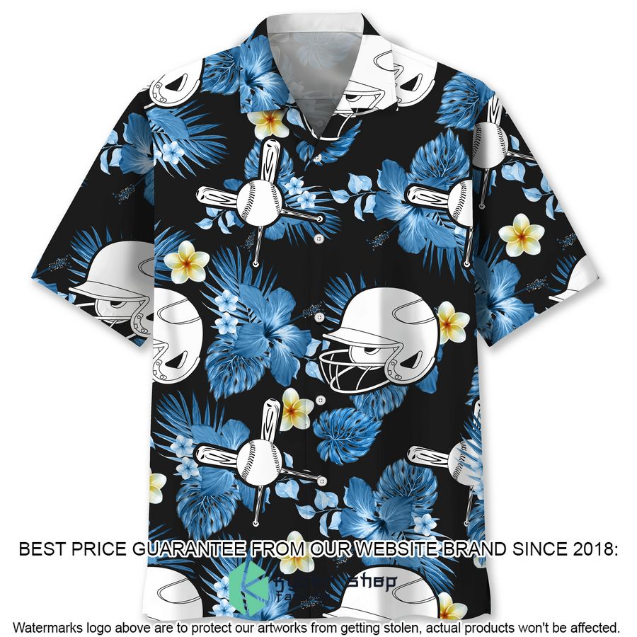 Baseball Nature Flowers Hawaiian Shirt word1