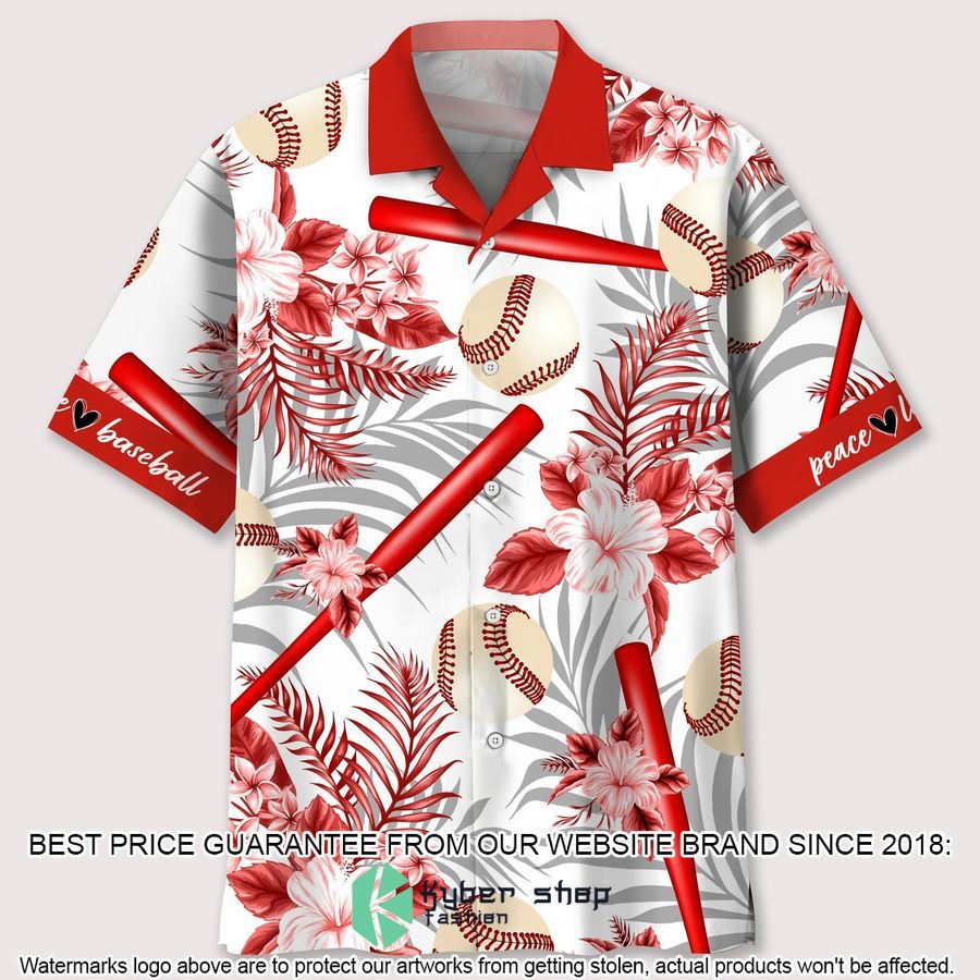 Baseball Red Hawaiian Shirt