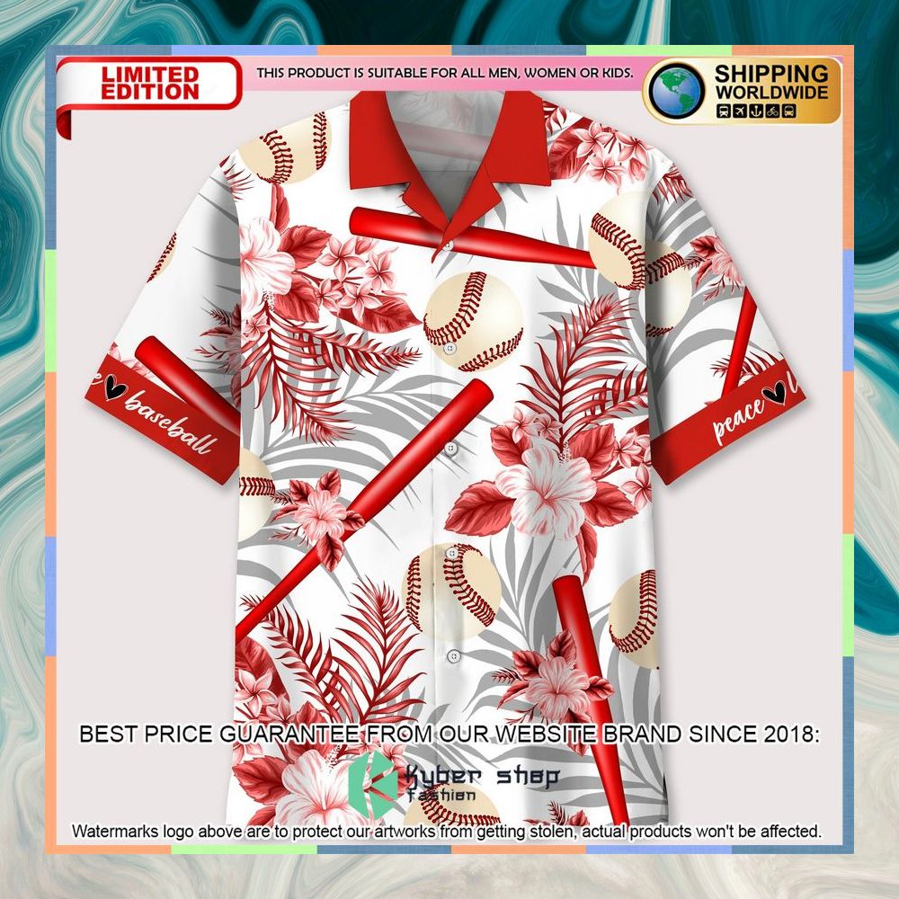Baseball Red Hawaiian Shirt 3 Baseball Red Hawaiian Shirt word2