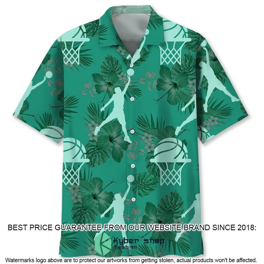 Basketball Kelly Green Hawaiian Shirt