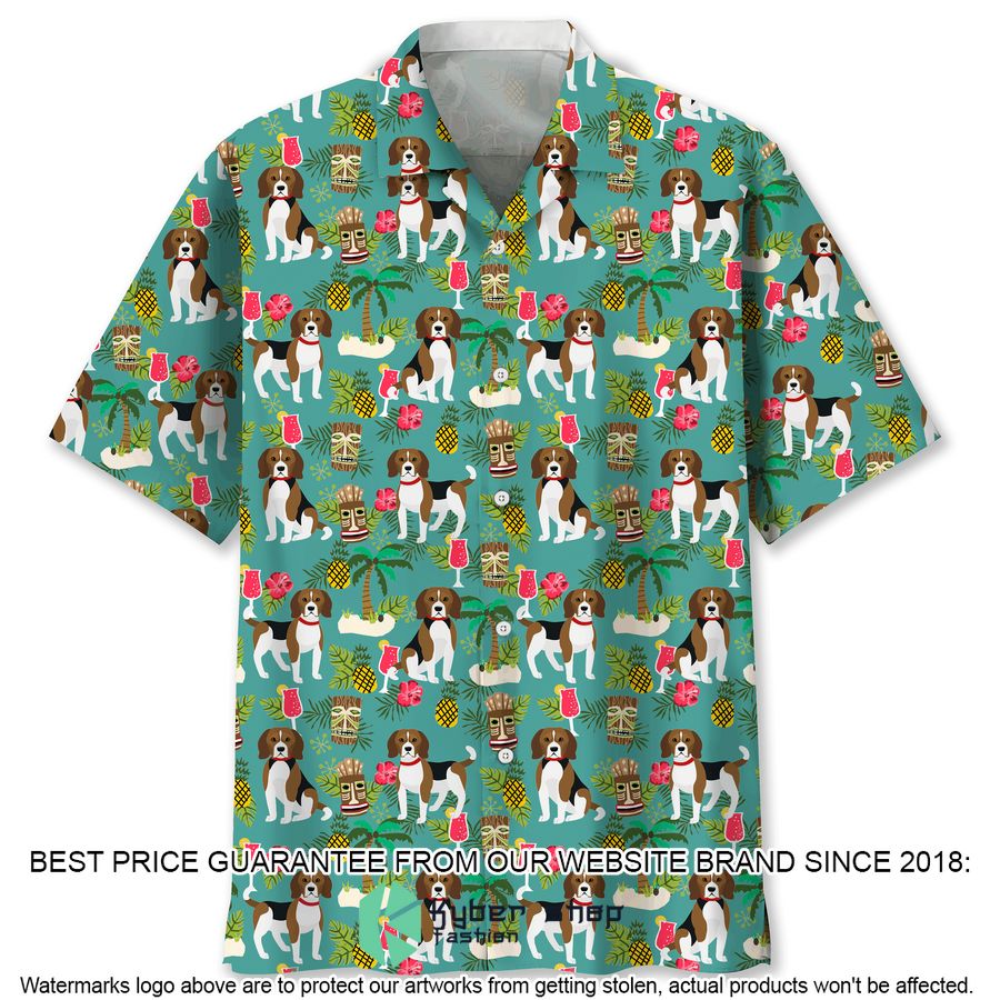 Beagle Beach Hawaiian Shirt word3