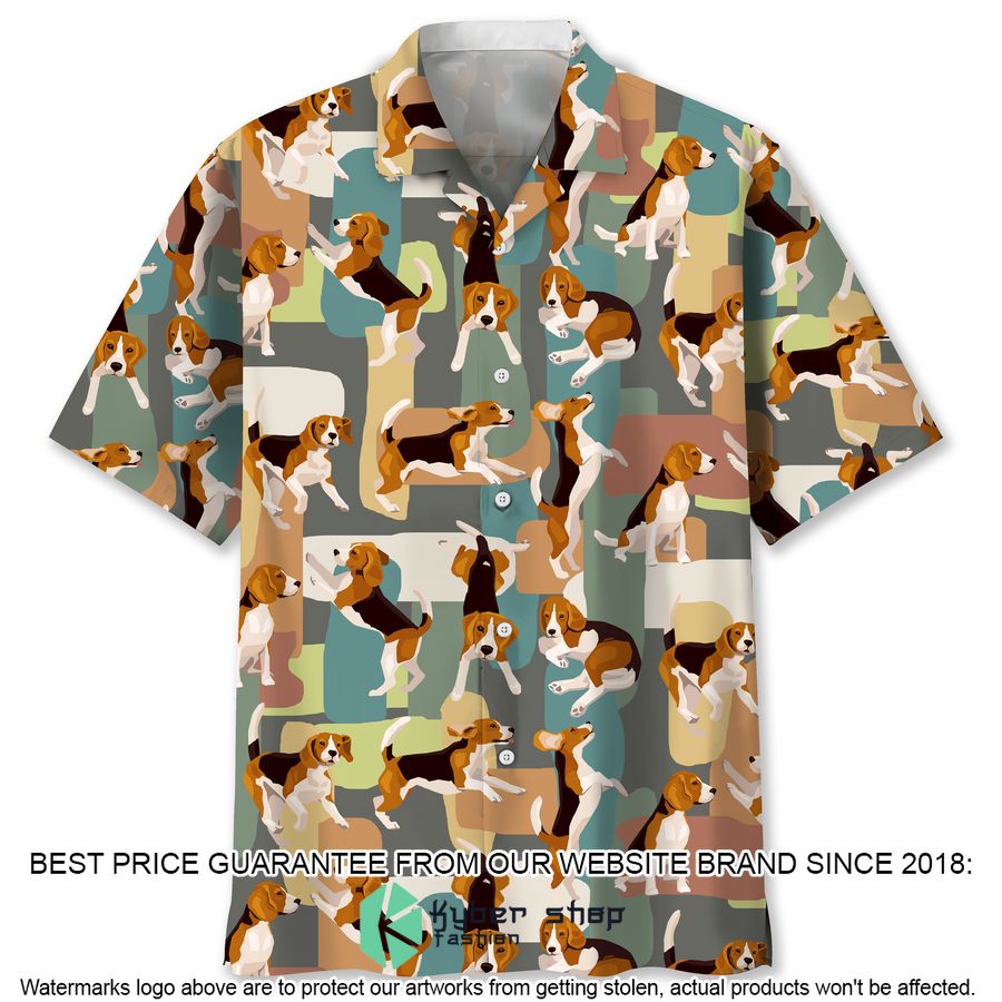 Beagle Funny Color Hawaiian Shirt word3