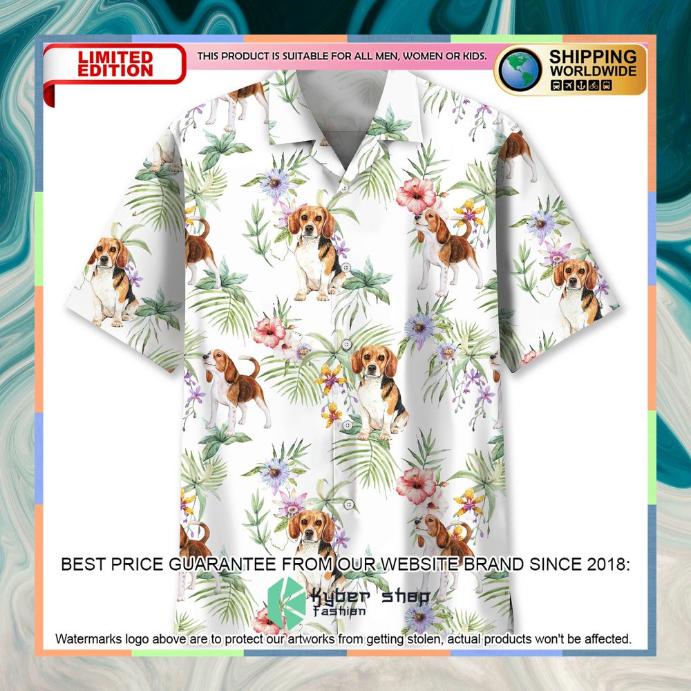 Beagle Tropical white Hawaiian Shirt 3 Beagle Tropical white Hawaiian Shirt word2
