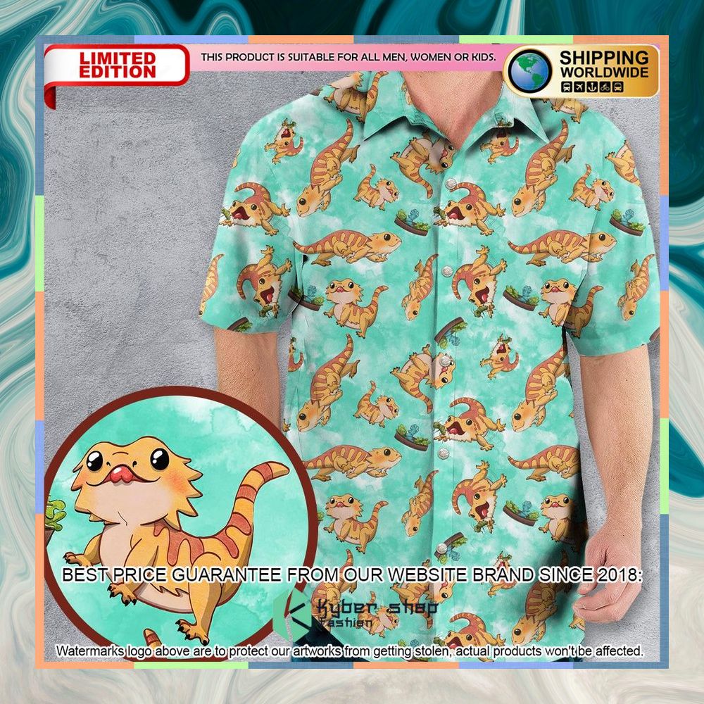 Bearded Dragon Pattern Hawaiian Shirt 5 Bearded Dragon Pattern Hawaiian Shirt word3