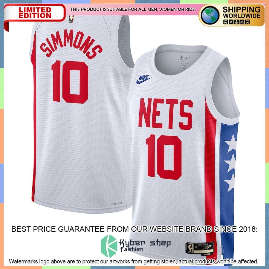 Ben Simmons 10 Brooklyn Nets Nike 2022-23 White Basketball Jersey