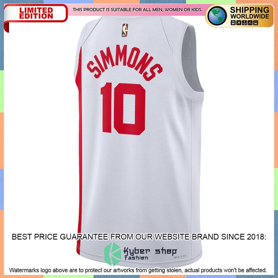 Ben Simmons 10 Brooklyn Nets Nike 2022-23 White Basketball Jersey 3 Ben Simmons 10 Brooklyn Nets Nike 2022-23 White Basketball Jersey word3