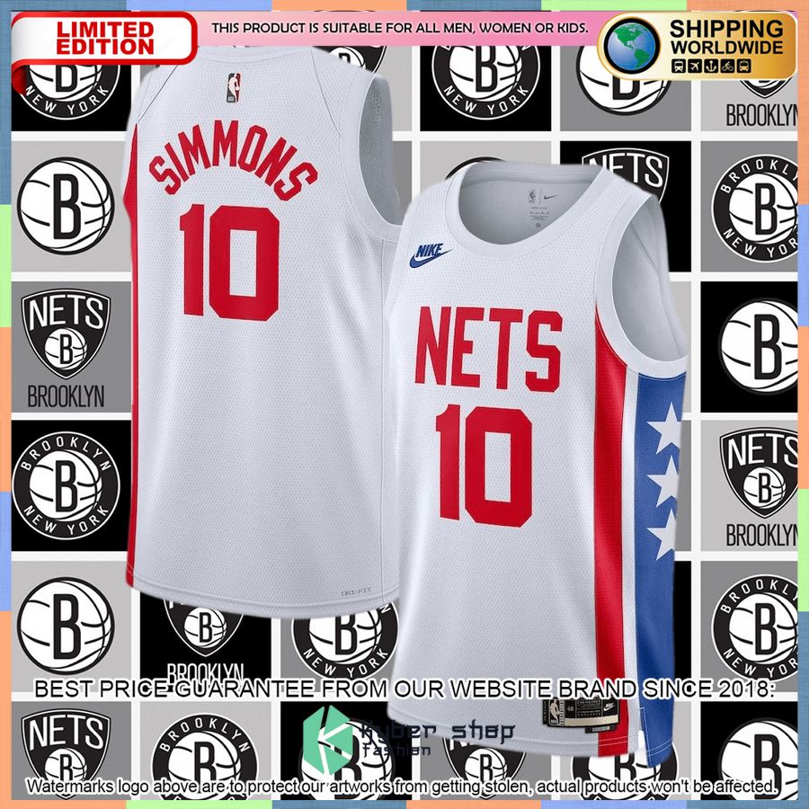 Ben Simmons 10 Brooklyn Nets Nike 2022-23 White Basketball Jersey 4 Ben Simmons 10 Brooklyn Nets Nike 2022-23 White Basketball Jersey word3