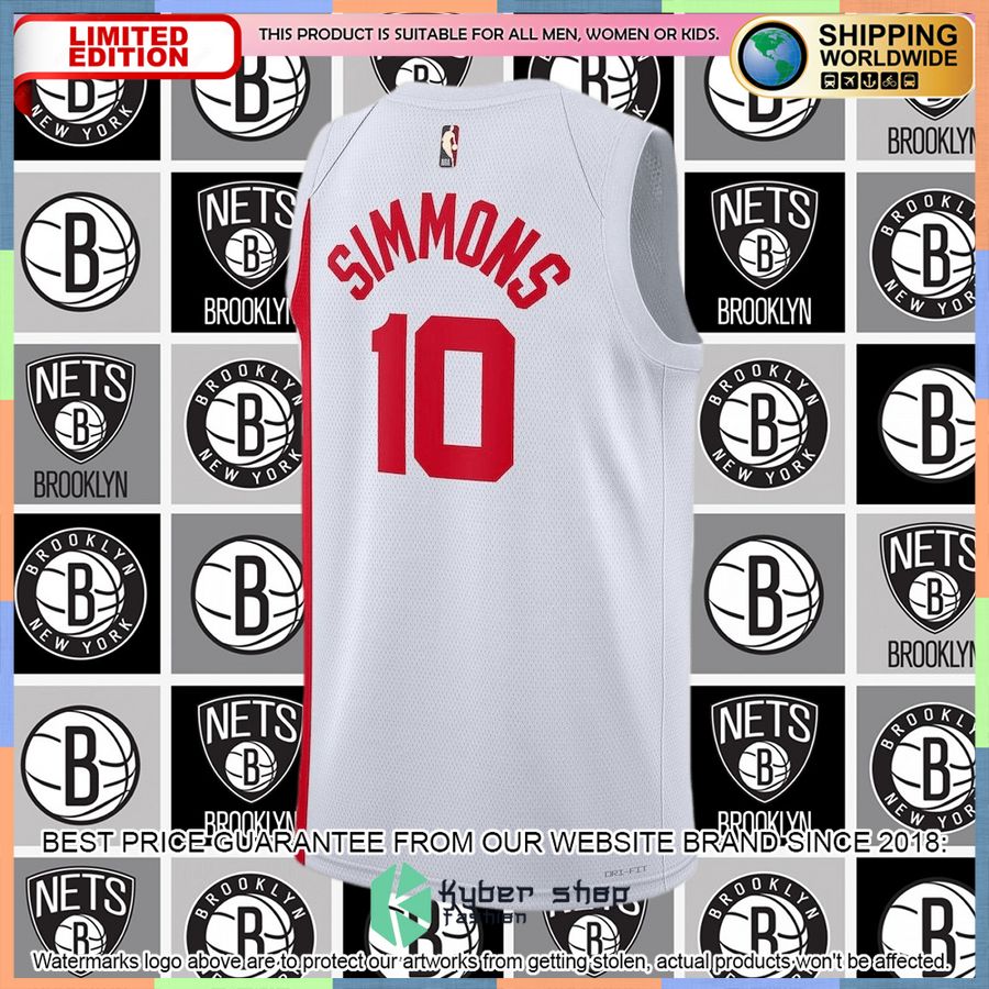 Ben Simmons 10 Brooklyn Nets Nike 2022-23 White Basketball Jersey 6 Ben Simmons 10 Brooklyn Nets Nike 2022-23 White Basketball Jersey word3