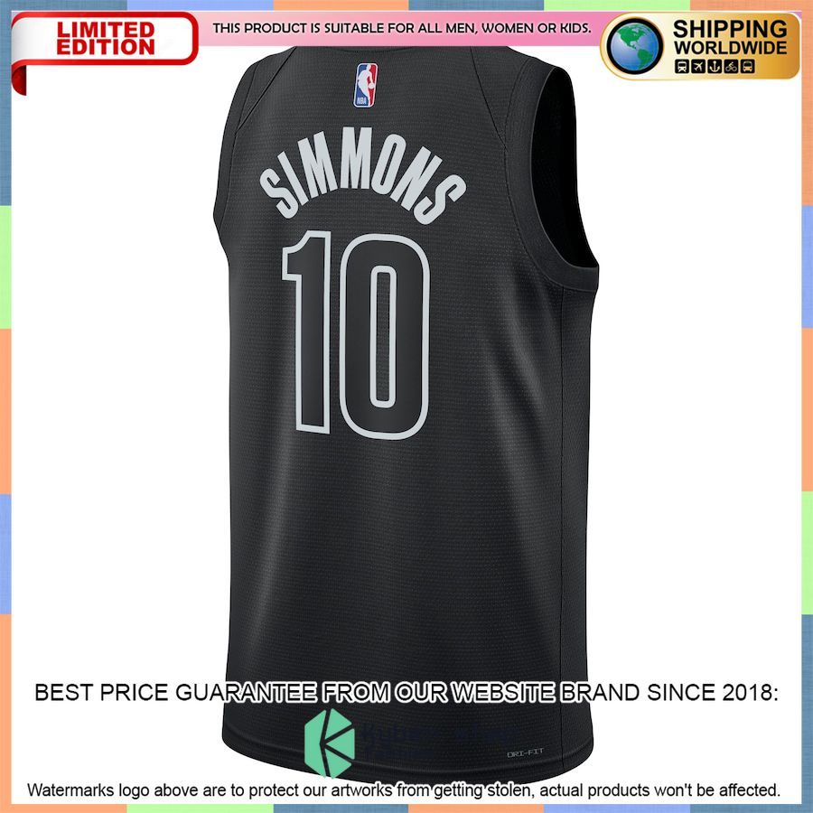 Ben Simmons Brooklyn Nets Jordan Brand 2022-23 Black Basketball Jersey 3 Ben Simmons Brooklyn Nets Jordan Brand 2022-23 Black Basketball Jersey word1