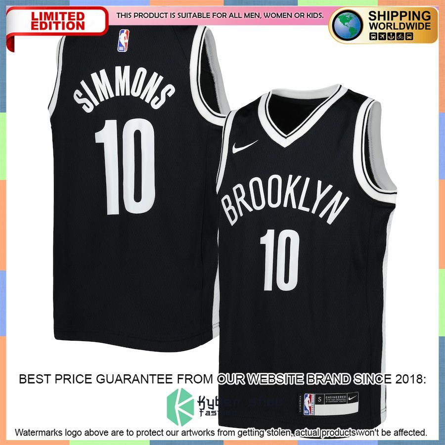 Ben Simmons Brooklyn Nets Nike Youth 2021-22 Black Basketball Jersey
