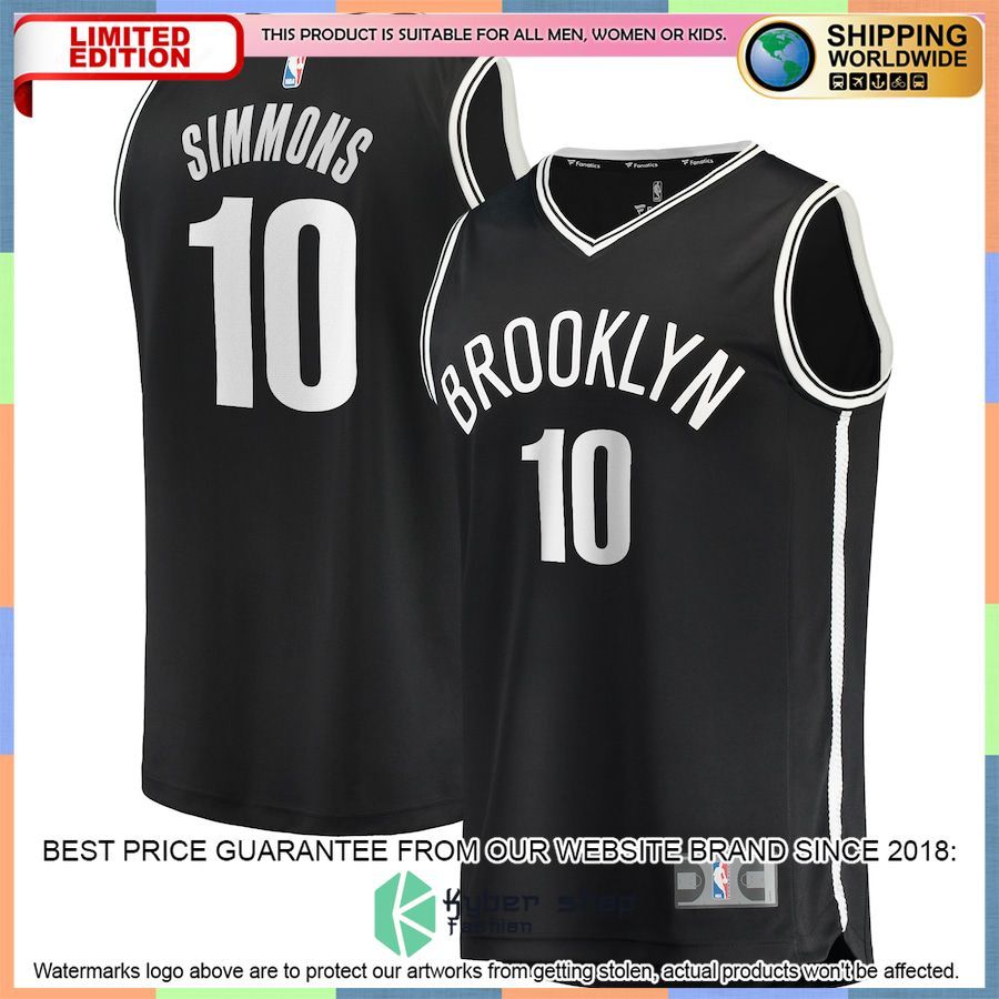 Ben Simmons Brooklyn Nets Youth Player Black Basketball Jersey